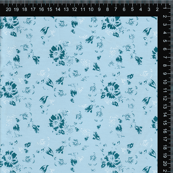 Powder Blue Ditsy Floral Print