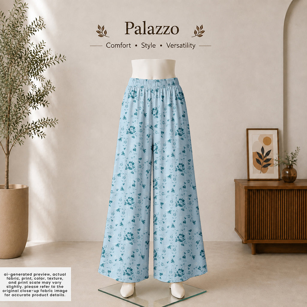 Powder Blue Ditsy Floral Print