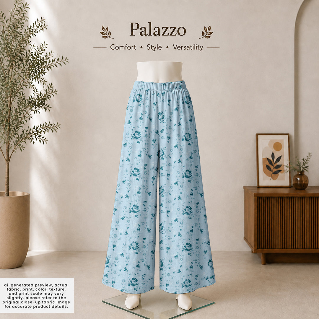 Powder Blue Ditsy Floral Print