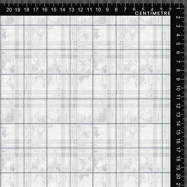 White & Grey Subtle Floral Check