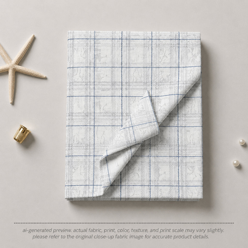 White & Grey Subtle Floral Check