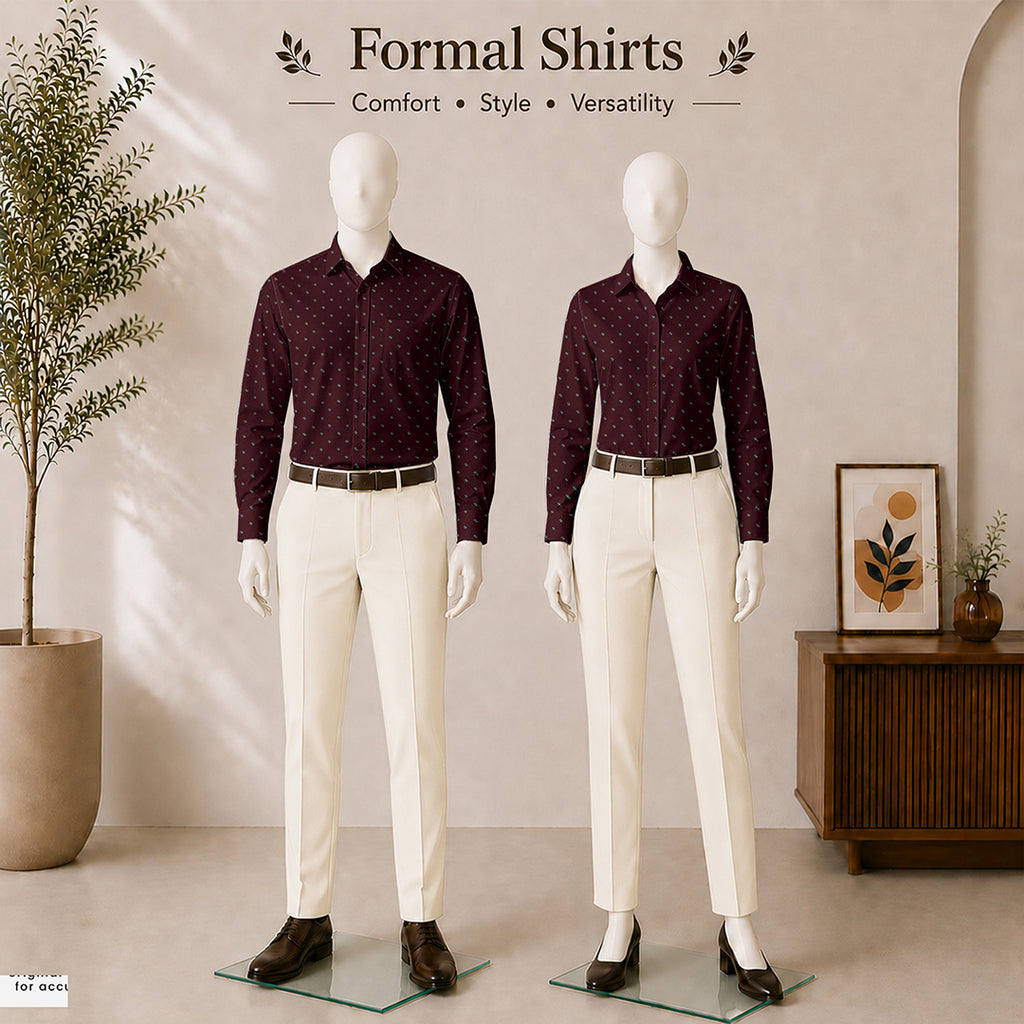 Burgundy Ditsy Dot Print