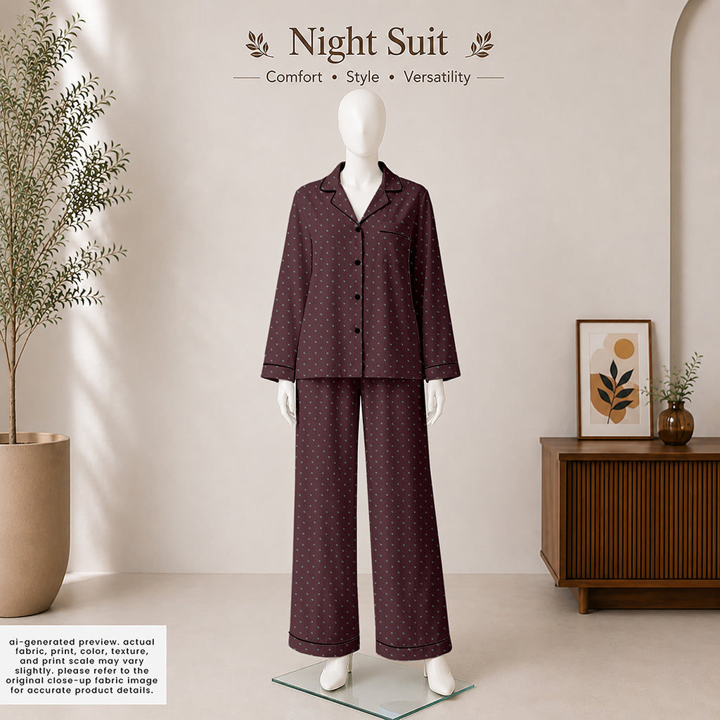 Burgundy Ditsy Dot Print