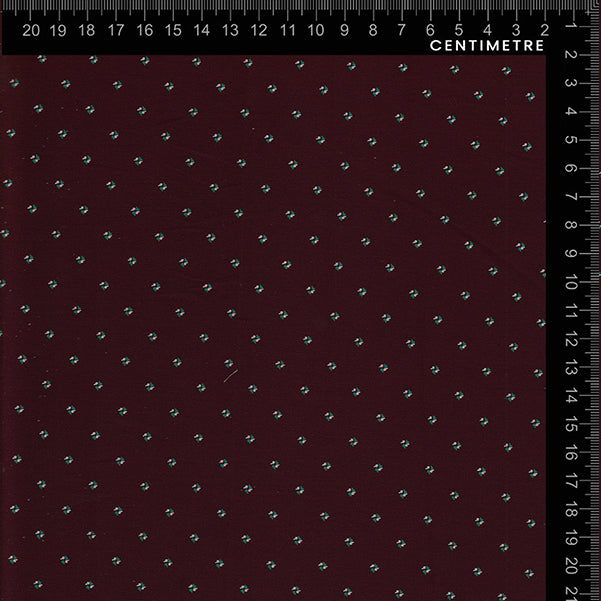 Burgundy Ditsy Dot Print