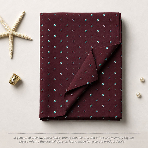 Burgundy Ditsy Dot Print