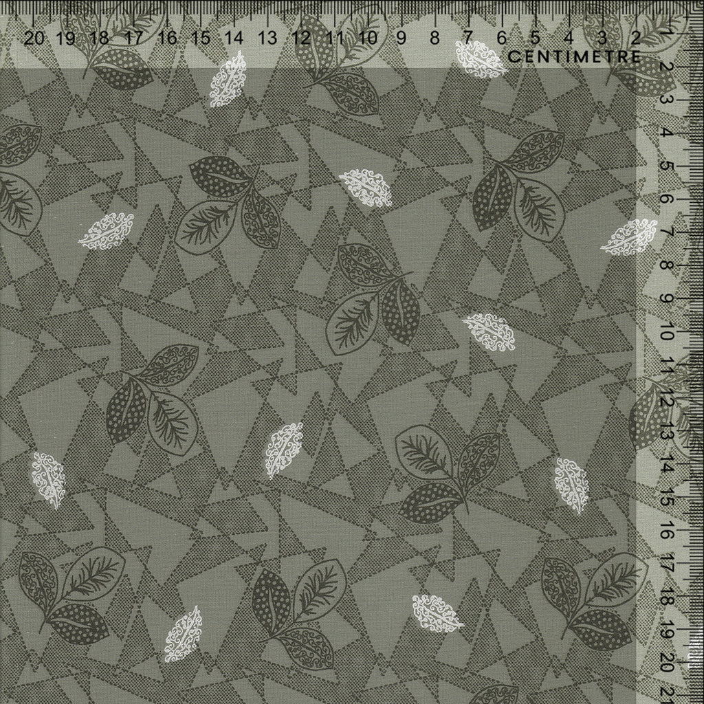 Sage Geo Leaf Cotton