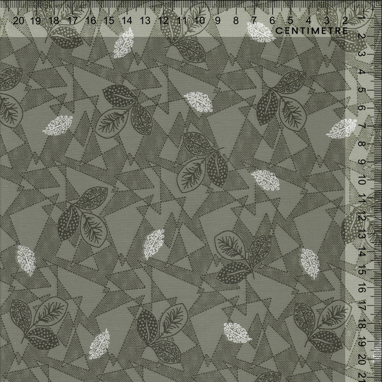 Sage Geo Leaf Cotton