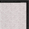 White & Silver Paisley Lace Print