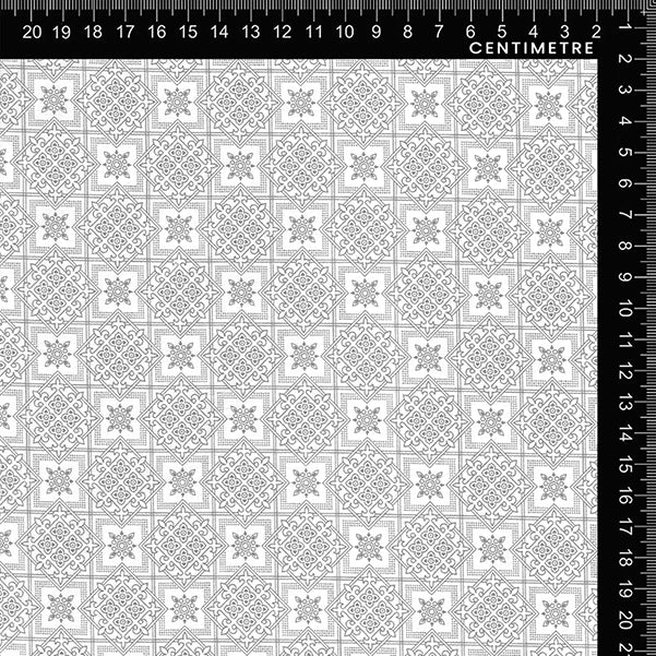 Grey & White Geometric Medallion Tile