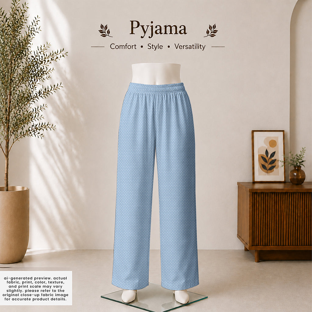 Ice Blue Geometric Quatrefoil Cotton