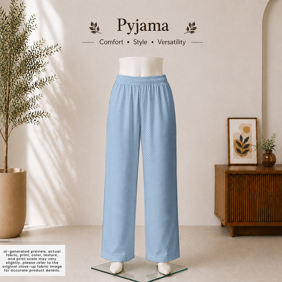 Ice Blue Geometric Quatrefoil Cotton