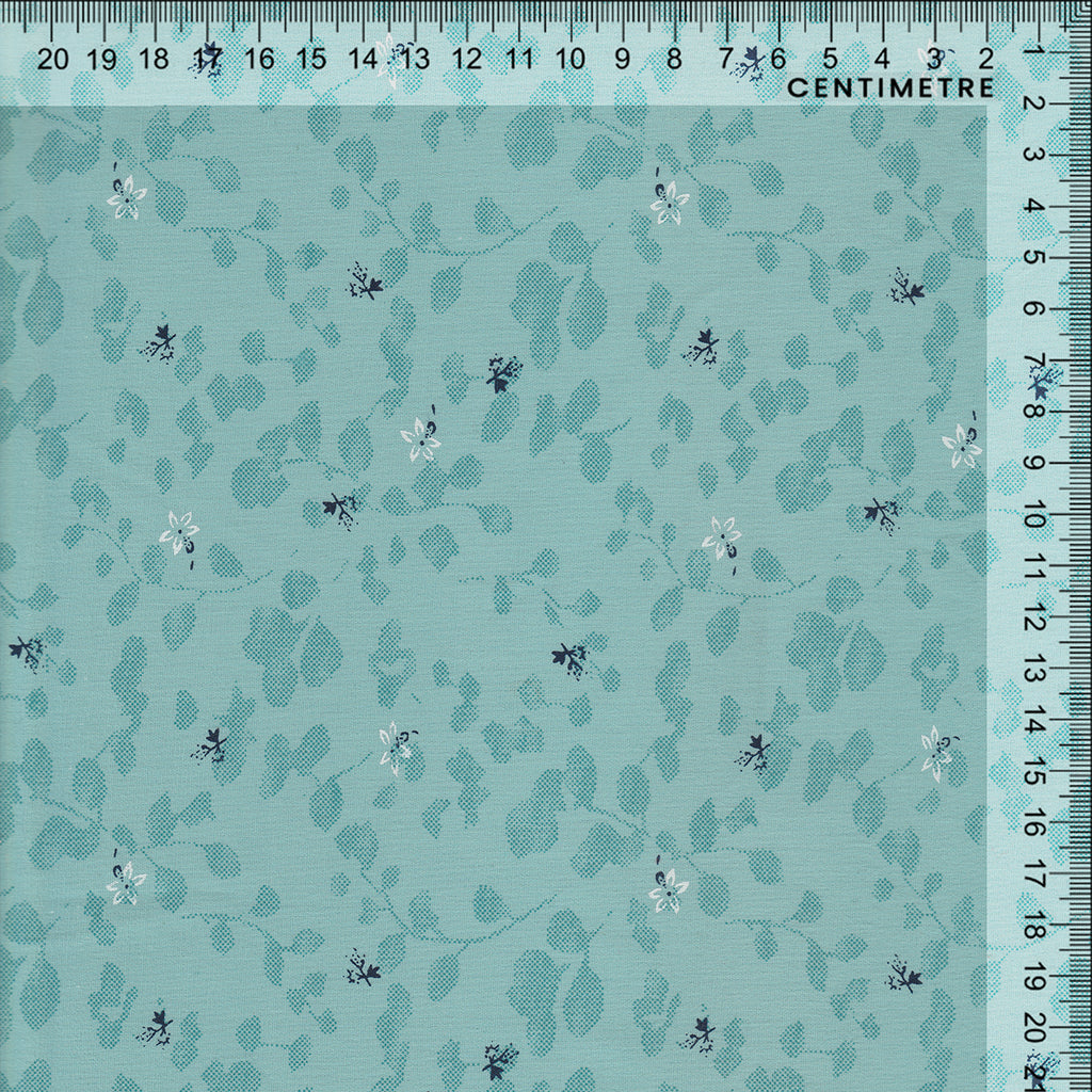 Aqua Ditsy Floral Vine