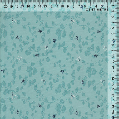 Aqua Ditsy Floral Vine