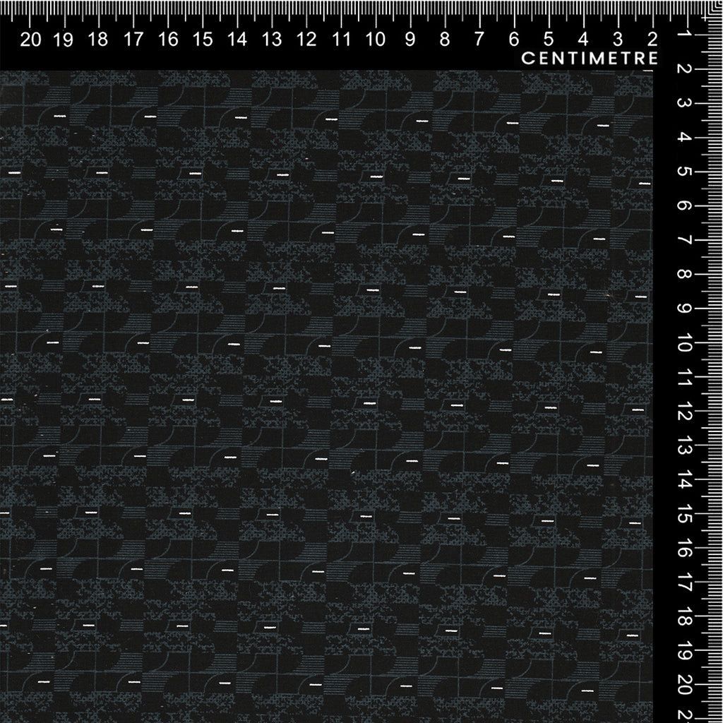 Charcoal Geometric Grid Print