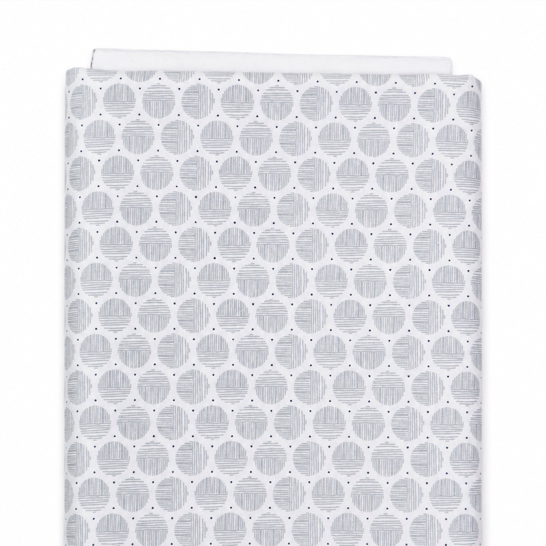 White & Grey Circle Grid Cotton