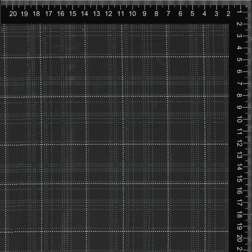 Black & Teal Dotted Windowpane Check