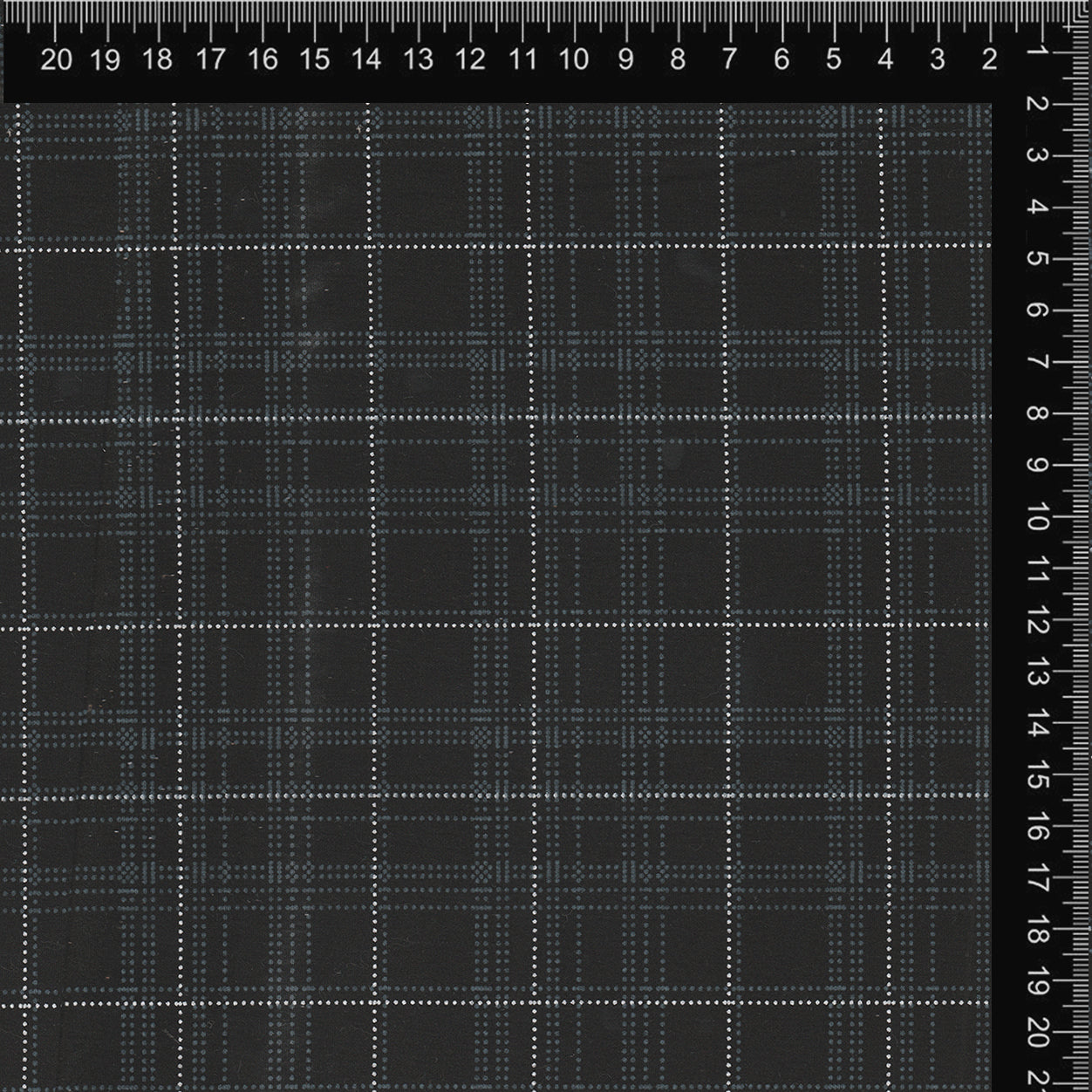 Black & Teal Dotted Windowpane Check