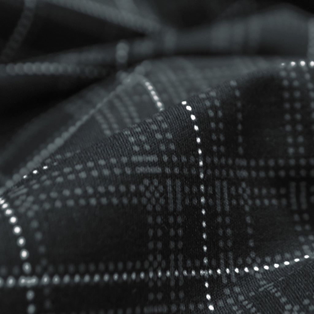 Black & Teal Dotted Windowpane Check