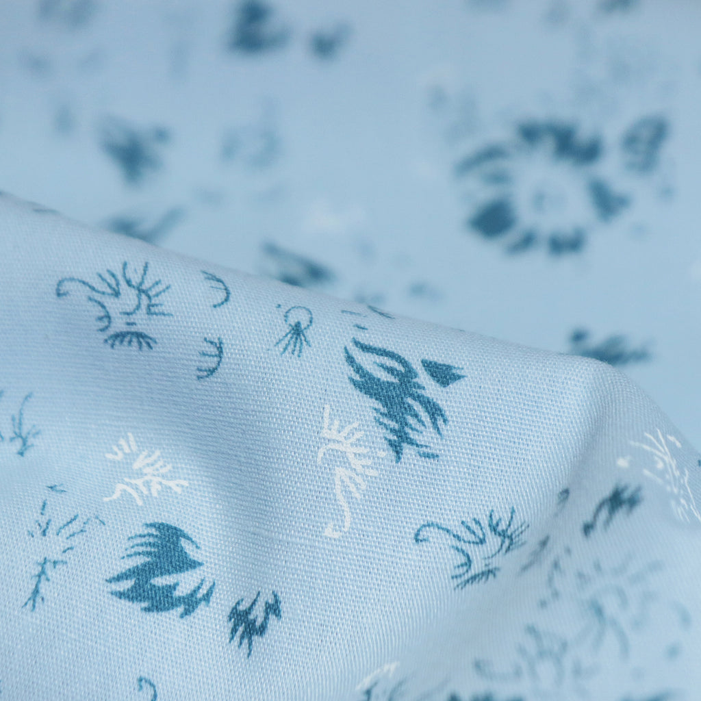 Powder Blue Ditsy Floral Print