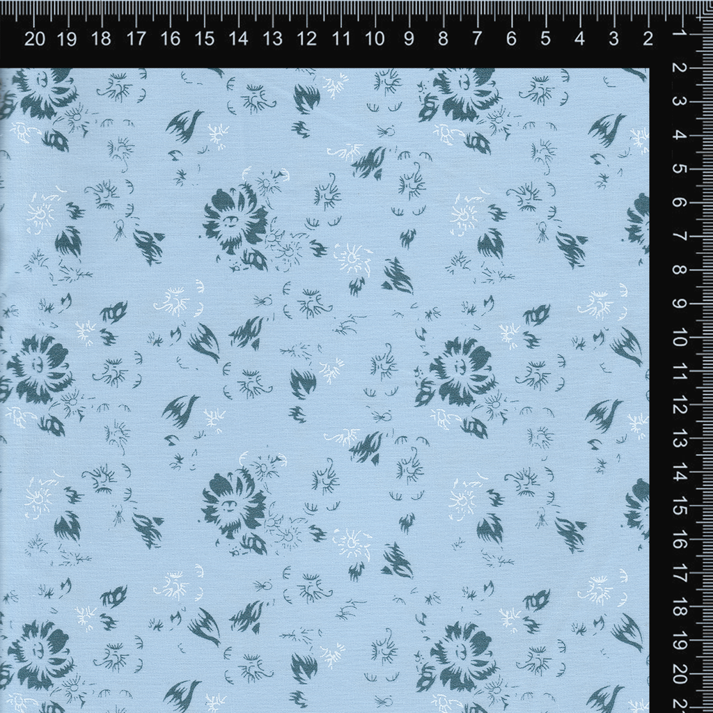 Powder Blue Ditsy Floral Print