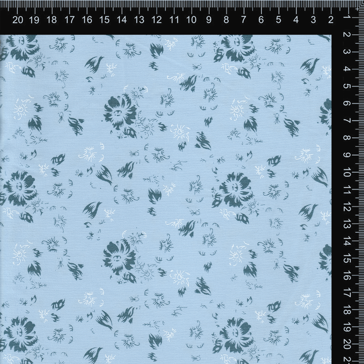 Powder Blue Ditsy Floral Print