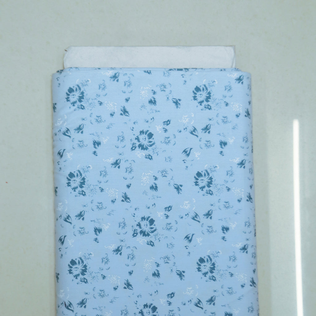 Powder Blue Ditsy Floral Print
