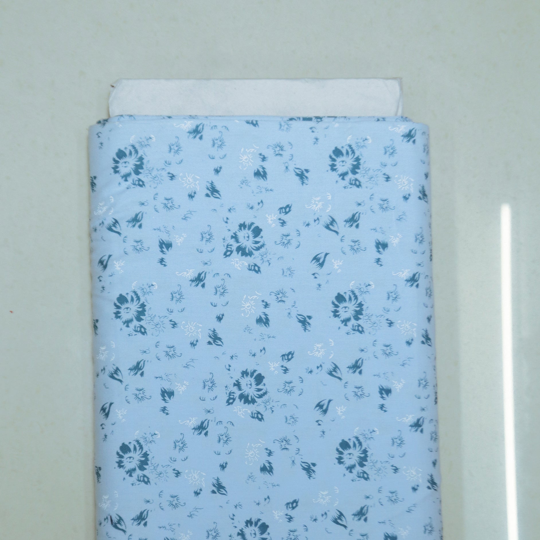 Powder Blue Ditsy Floral Print