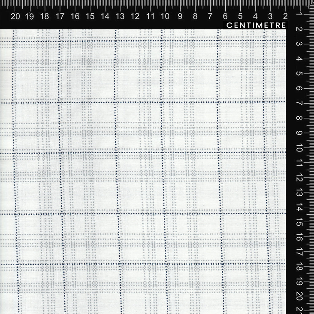 White & Black Dotted Windowpane Check