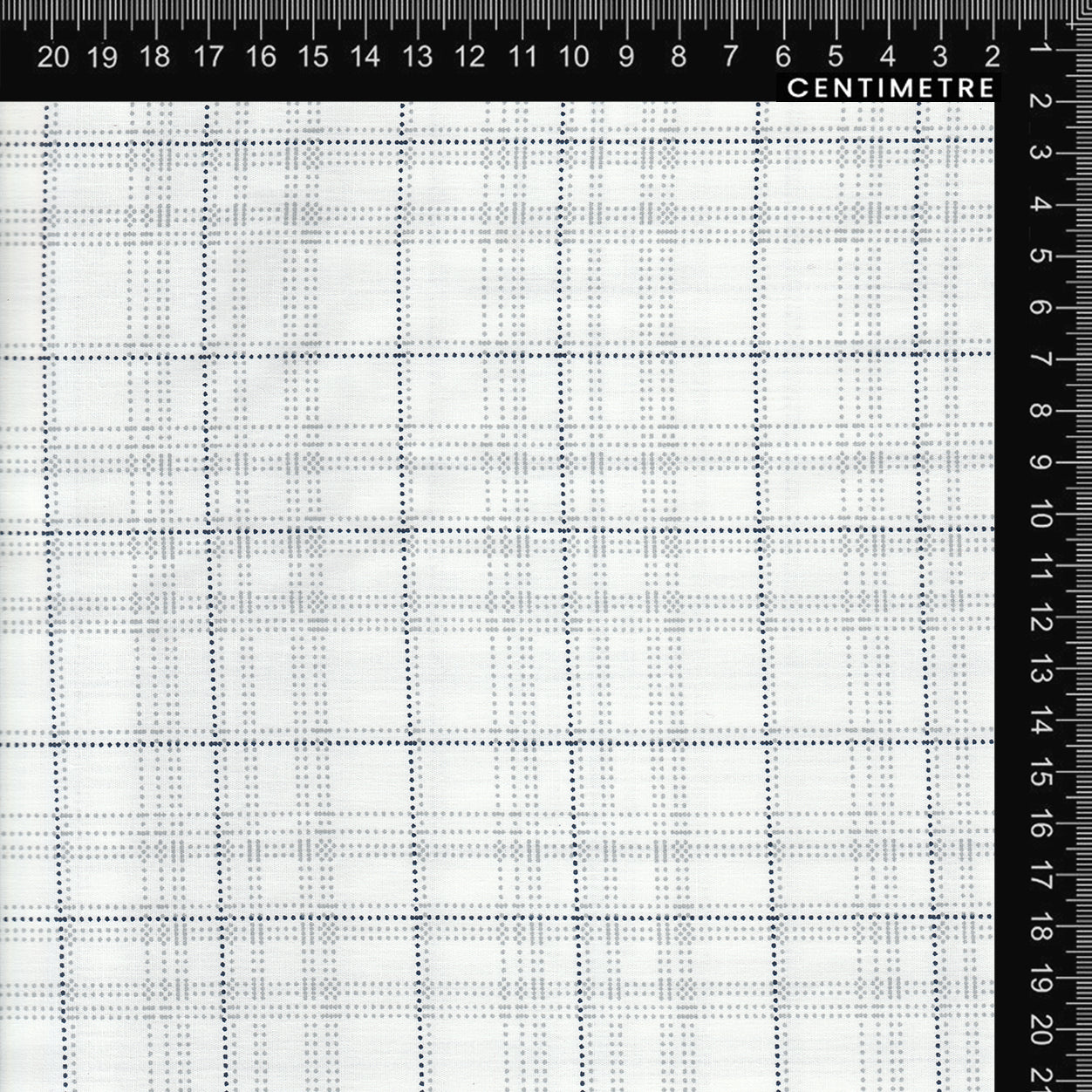 White & Black Dotted Windowpane Check