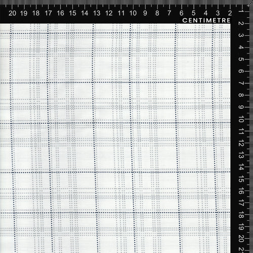 White & Black Dotted Windowpane Check