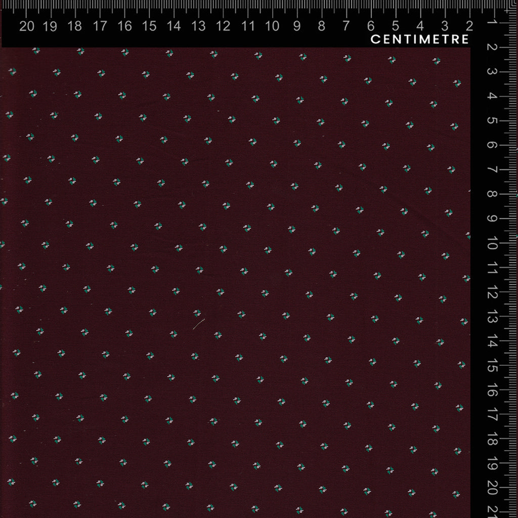 Burgundy Ditsy Dot Print