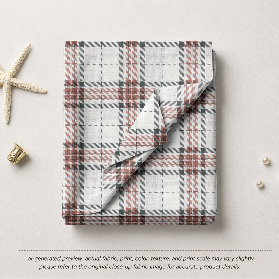 Rust & Grey Classic Plaid Check