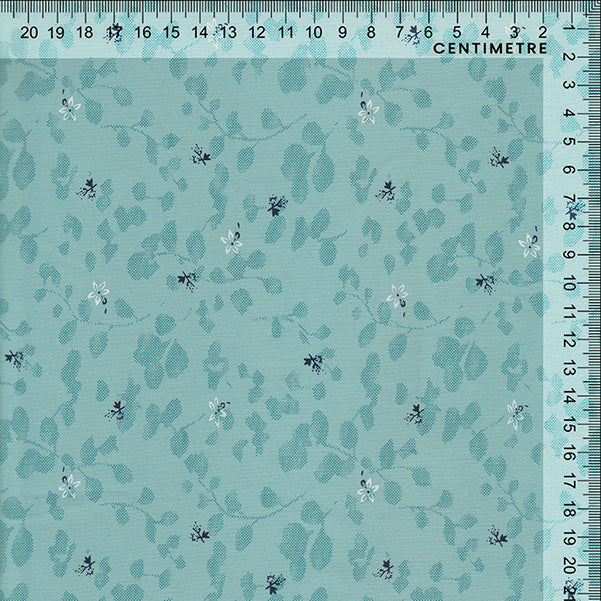 Aqua Ditsy Floral Vine
