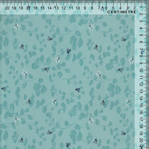 Aqua Ditsy Floral Vine