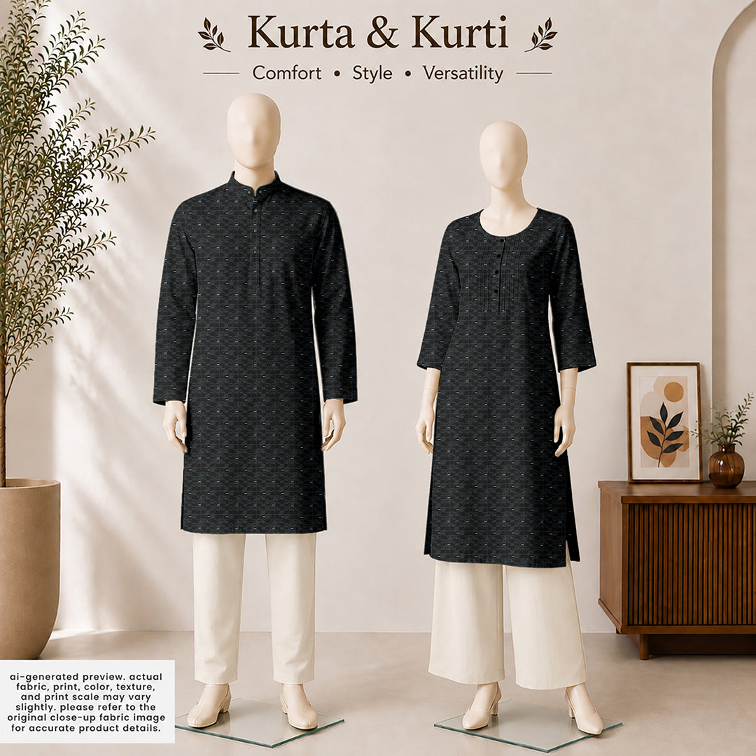 Charcoal Geometric Grid Print