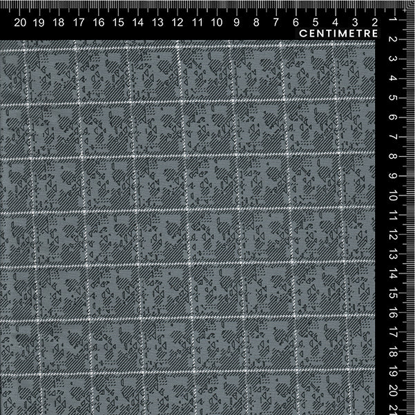 Steel Blue Pixel Check Cotton