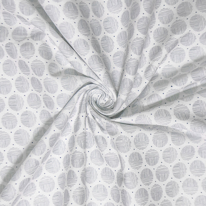 White & Black Dotted Windowpane Check