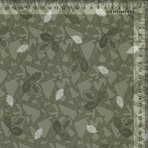 Sage Geo Leaf Cotton