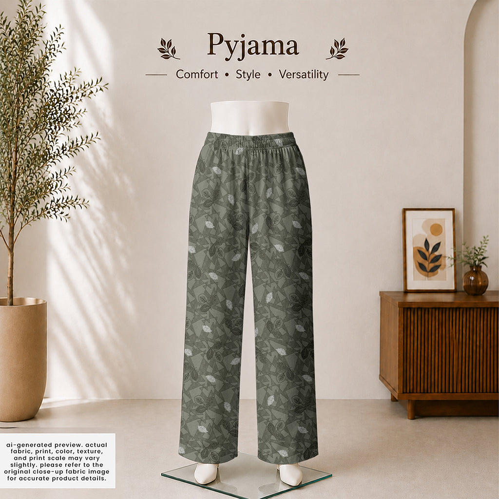 Sage Geo Leaf Cotton