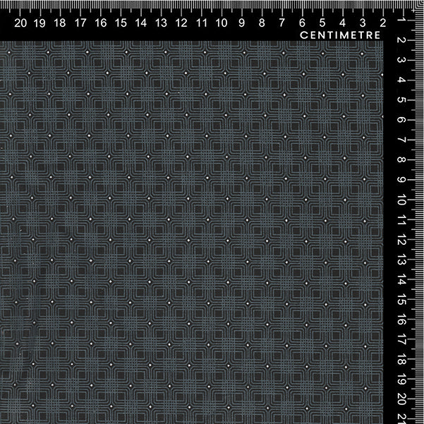 Slate Blue Geometric Lattice Cotton